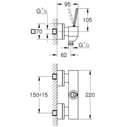 Grohe Eurocube Joy Tek Kumandalı Duş Bataryası - 23665000