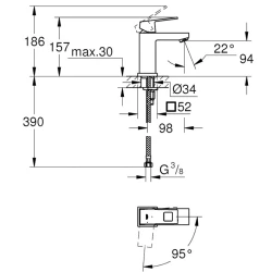 Grohe Eurocube Lavabo Bataryası - 2339200E