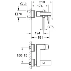 Grohe Eurocube Tek Kumandalı Beyaz Banyo Bataryası - 23140DC0