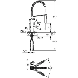 Grohe Eurocube Tek Kumandalı Eviye Bataryası - 31395000