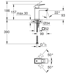 Grohe Eurocube Tek Kumandalı Lavabo Bataryası - 2313200E Hemen Al