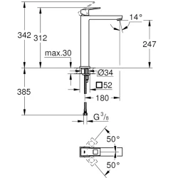 Grohe Eurocube Tek Kumandalı Nikel Lavabo Bataryası - 23406AL0 Hemen Al