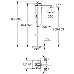 Grohe Eurocube Yerden Nikel Küvet Bataryası - 23672AL1 Hemen Al