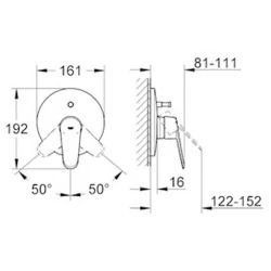 Grohe Eurodisc Cosmopolitan Ankastre Banyo-Duş Bataryası - 19548002