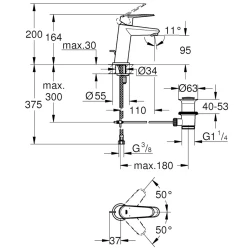 Grohe Eurodisc Cosmopolitan Tek Kumandalı Lavabo Bataryası - 23049002