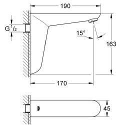 Grohe Euroeco Cosmopolitan E Tek Su Girişli Ankastre Fotoselli Lavabo Bataryası - 36274000 Hemen Al