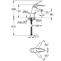 Grohe Euroeco Special Tek Kumandalı Lavabo Bataryası - 32766000