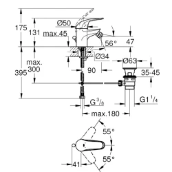 Grohe Euroeco Tek Kumandalı Bide Batarya - 23263000