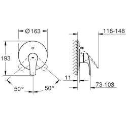 Grohe Eurosmart 2021 Ankastre Banyo-Duş Bataryası - 19450003