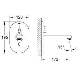 Grohe Eurosmart CE Çift Su Girişli Ayarlanabilir Sıcaklık Sınırlayıcısı Fotoselli Lavabo Bataryası - 36315000