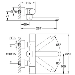 Grohe Eurosmart Cosmopolitan E Duvardan, Fotoselli Ve Termostatik Sıcaklık Kontrollü Lavabo Bataryası - 36332000