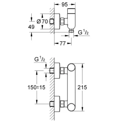 Grohe Eurosmart Cosmopolitan T Kelebek ve Ayarlanabilir Sıcaklık Sınırlayıcı İle Zaman Ayarlı Duş Bataryası - 36320000 Hemen Al