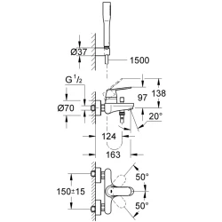 Grohe Eurosmart Cosmopolitan Tek Kumandalı Banyo Bataryası - 32832000