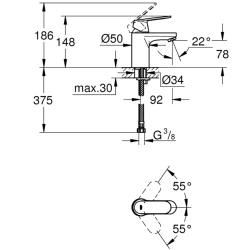 Grohe Eurosmart Cosmopolitan Tek Kumandalı Lavabo Bataryası - 32824000 Hemen Al