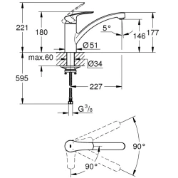 Grohe Eurosmart Tek Kumandalı Batarya Eviye - 30260003