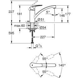 Grohe Eurosmart Tek Kumandalı Batarya Eviye - 30506000