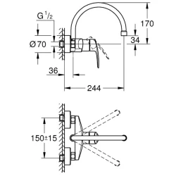 Grohe Eurosmart Tek Kumandalı Eviye Bataryası - 32482003 Hemen Al