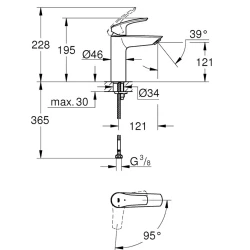 Grohe Eurosmart Tek Kumandalı Lavabo Bataryası - 2339530E