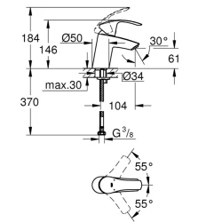 Grohe Eurosmart Tek Kumandalı Lavabo Bataryası - 32467002