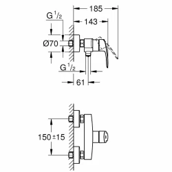 Grohe Eurosmart Tek Kumandalı Siyah Duş Bataryası - 335552433 Hemen Al