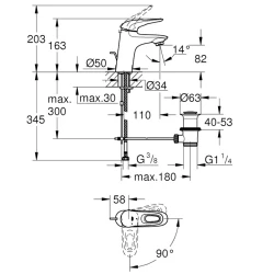 Grohe Eurostyle 2015 Tek Kumandalı Lavabo Bataryası - 23374003