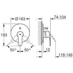 Grohe Eurostyle Cosmopolitan Ankastre Banyo-Duş Bataryası - 19506002