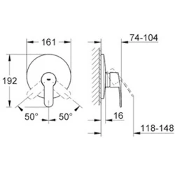 Grohe Eurostyle Cosmopolitan Ankastre Duş Bataryası - 19507002