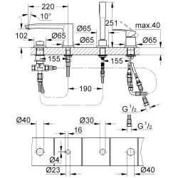 Grohe Eurostyle Cosmopolitan Dört Delikli Küvet Bataryası - 23048003 Hemen Al