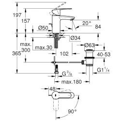 Grohe Eurostyle Cosmopolitan Tek Kumandalı Lavabo Bataryası - 2337420E