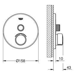 Grohe GROHE SmartControl Mixer Tek Valfli Akış Kontrollü Ankastre Duş Bataryası - 29144000