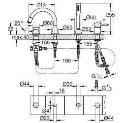 Grohe Grandera Dört Delikli Küvet Bataryası - 29418000