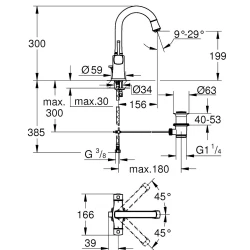 Grohe Grandera Tek Delikli Altın Lavabo Bataryası - 20666IG0