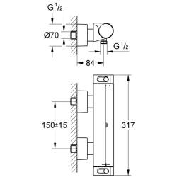 Grohe Grohtherm 2000 Termostatik Duş Bataryası - 34169001