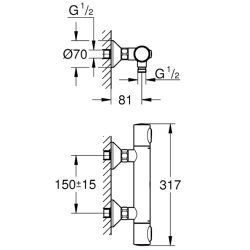 Grohe Grohtherm 500 Termostatik Duş Bataryası - 34793000