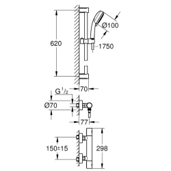 Grohe Grohtherm 800 Cosmopolitan Termostatik Duş Sistemi - 34768000 Hemen Al