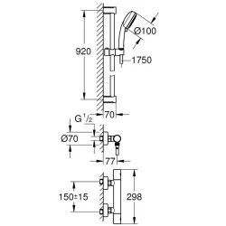 Grohe Grohtherm 800 Cosmopolitan Termostatik Duş Sistemi - 34769000 Hemen Al