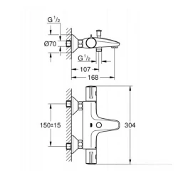 Grohe Grohtherm 800 Termostatik Siyah Banyo Bataryası - 1022032430 Hemen Al