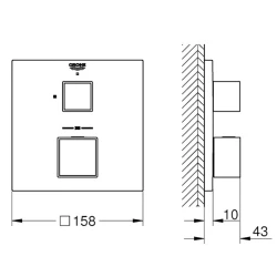 Grohe Grohtherm Cube Termostatik Banyo-Duş Bataryası- 24154000