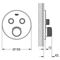 Grohe Grohtherm SmartControl Çift Valfli Akış Kontrollü Ankastre Termostatik Duş Bataryası - 29119DC0