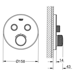 Grohe Grohtherm SmartControl Çift Valfli Akış Kontrollü Ankastre Termostatik Duş Bataryası - 29151LS0 Hemen Al