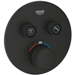 Grohe Grohtherm SmartControl Çift Valfli Akış Kontrollü Siyah Ankastre Termostatik Duş Bataryası - 29507KF0 Hemen Al