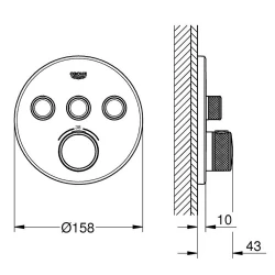 Grohe Grohtherm SmartControl Üç Valfli Akış Kontrollü Siyah Ankastre Termostatik Duş Bataryası - 29508KF0 Hemen Al