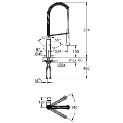 Grohe K7 Tek Kumandalı Eviye Bataryası - 32950DC0