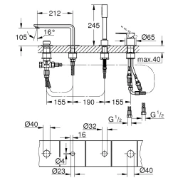 Grohe Lineare New Dört Delikli Küvet Bataryası - 19577001 Hemen Al