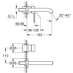 Grohe Lineare New Dört Delikli Nikel Küvet Bataryası - 19577DC1