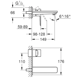 Grohe Lineare New İki Delikli Ankastre Lavabo Bataryası - 19409DC1