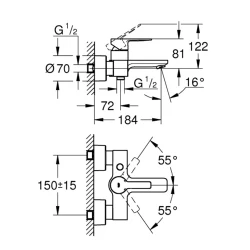 Grohe Lineare New Tek Kumandalı Banyo Bataryası - 33849DC1 Hemen Al