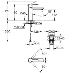 Grohe Lineare New Tek Kumandalı Beyaz Lavabo Bataryası - 23106DC1 Hemen Al