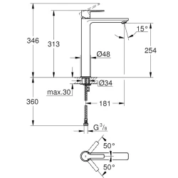 Grohe Lineare New Tek Kumandalı Lavabo Bataryası - 23405DC1