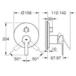 Grohe Lineare New Tek kumandalı 3 Yönlü Nikel Banyo Bataryası- 24095AL1